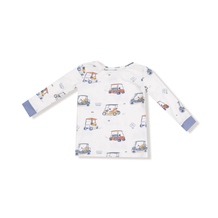 Long Sleeve Bamboo Loungewear Set - Zooming Golf Carts