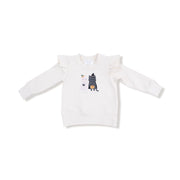 Ruffle Shoulder Sweatshirt - Trick or Treat