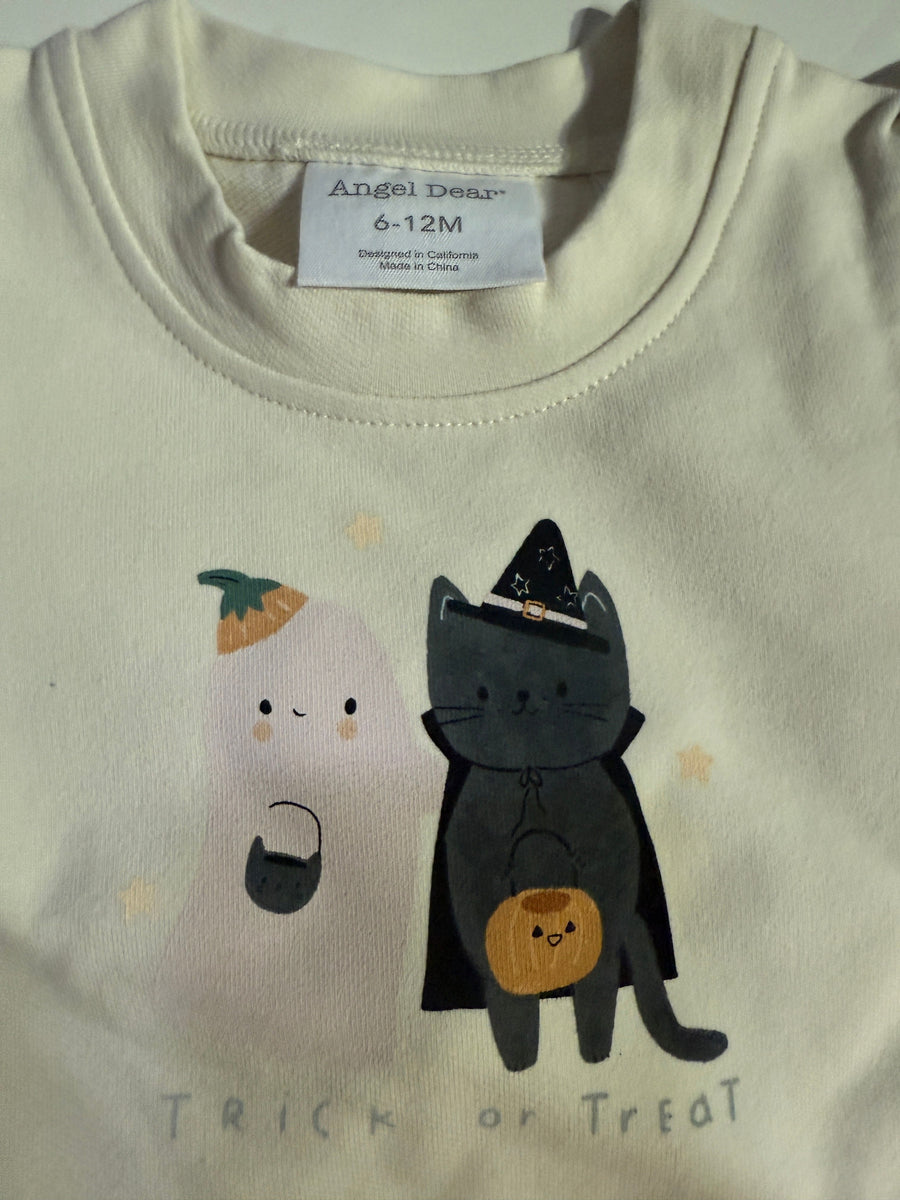 Ruffle Shoulder Sweatshirt - Trick or Treat
