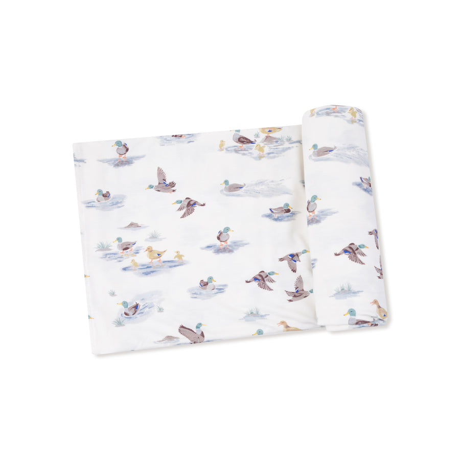 Bamboo Swaddle Blanket - Migrating Mallards