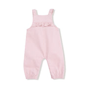 Yoke Ruffle Overalls - Cord Veiled Pink