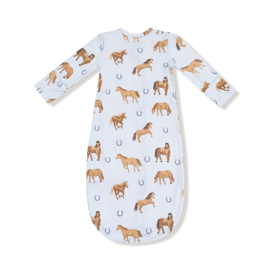 Bundle Gown - Horses - Blue