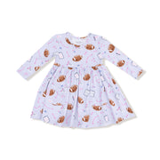 Long Sleeve Twirly Dress - Touchdown Time - Lavender