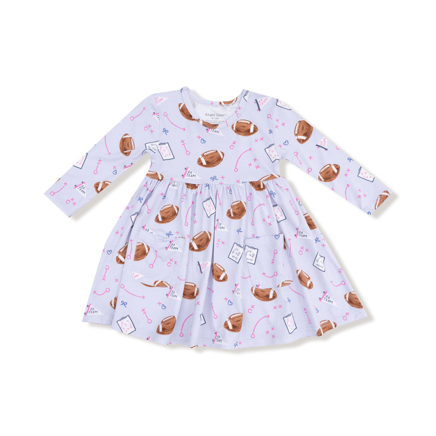 Long Sleeve Twirly Dress - Touchdown Time - Lavender