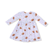 Long Sleeve Twirly Dress - Touchdown Time - Lavender