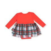 Long Sleeve Tutu Bodysuit - Holiday Plaid