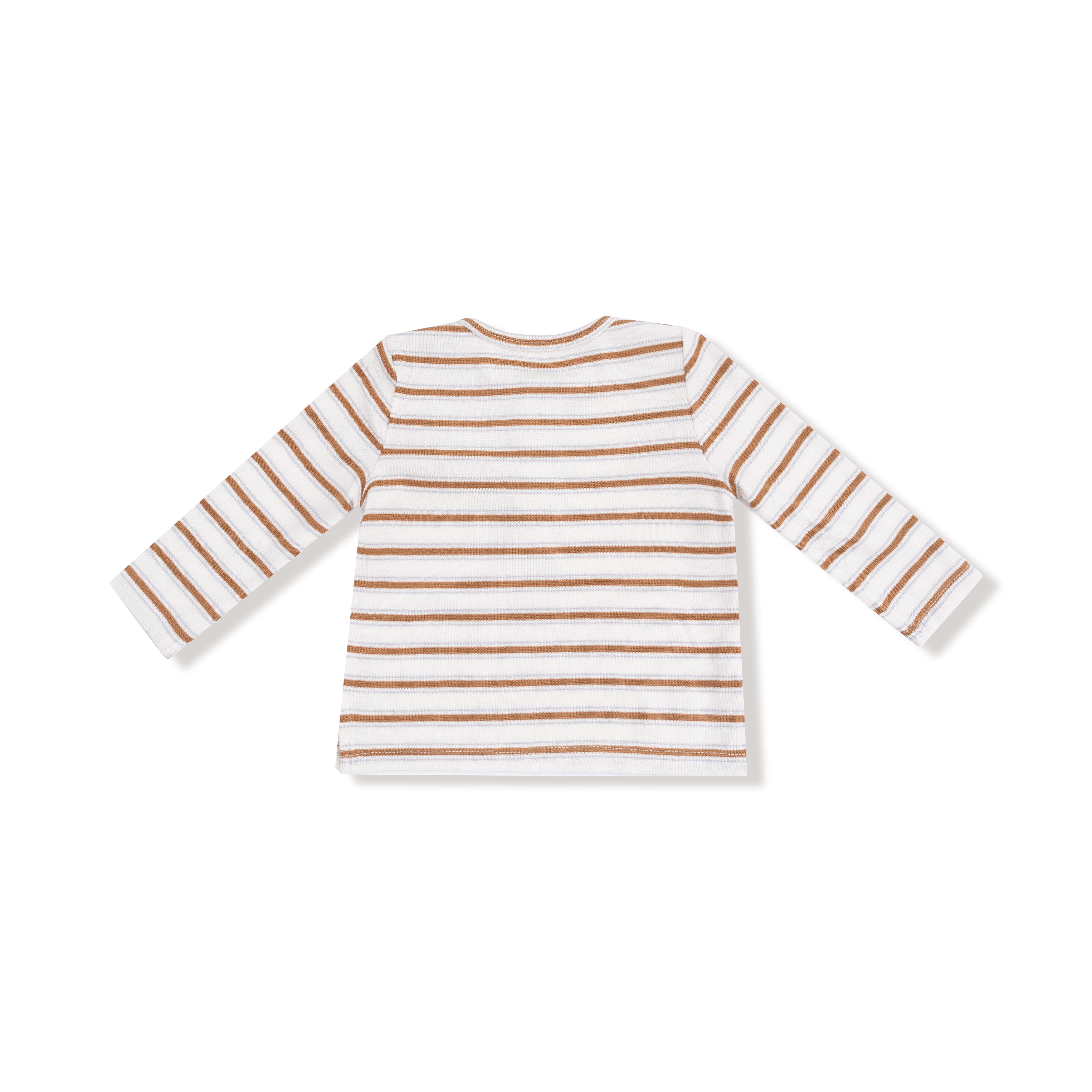 Long Sleeve Henley - Vintage Brown Stripe