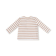 Long Sleeve Henley - Vintage Brown Stripe