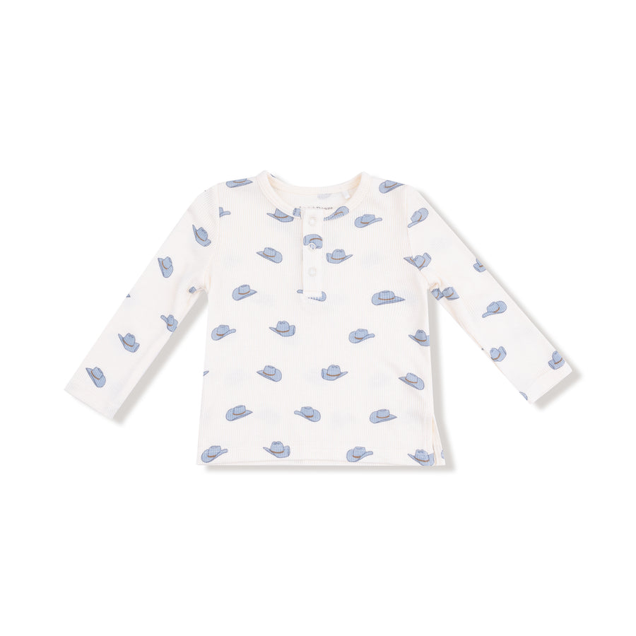 Long Sleeve Henley - Petite Cowboy Hats