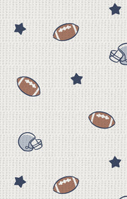 Bamboo Zipper Footie - Footballs and Stars