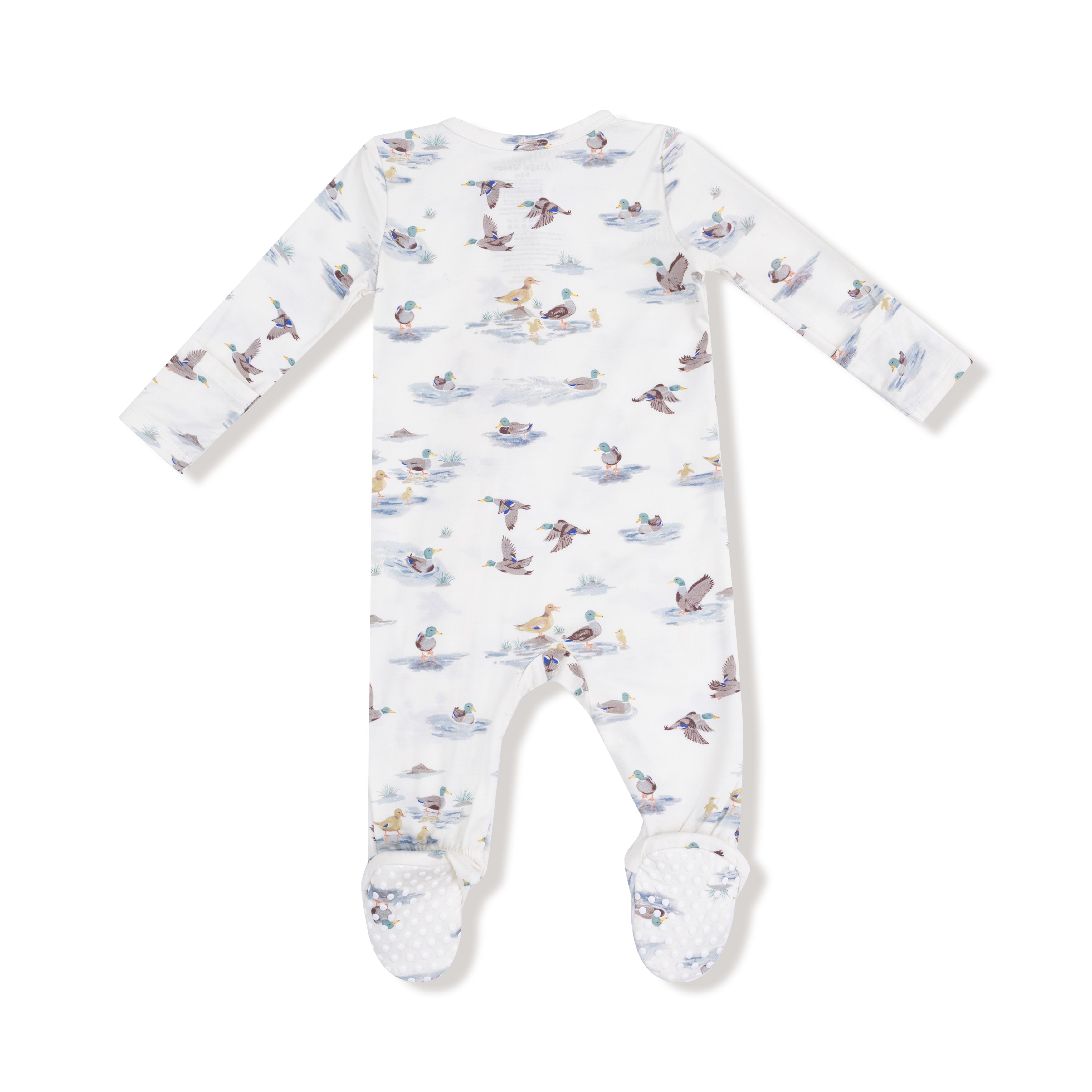 Bamboo Zipper Footie - Migrating Mallards