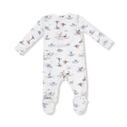 Bamboo Zipper Footie - Migrating Mallards