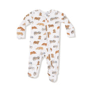 Bamboo Zipper Footie - Napping Puppies