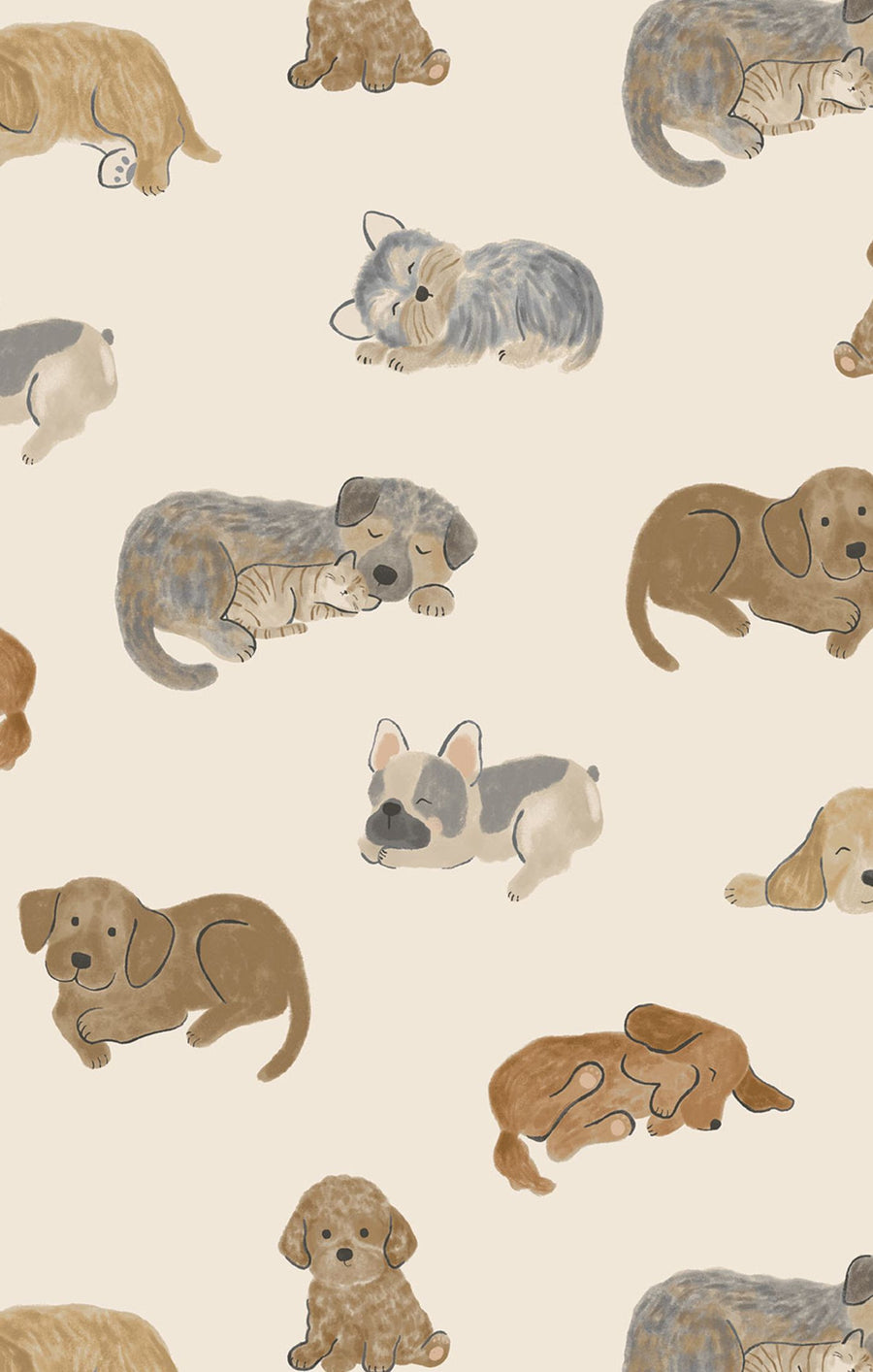 Bamboo Zipper Footie - Napping Puppies