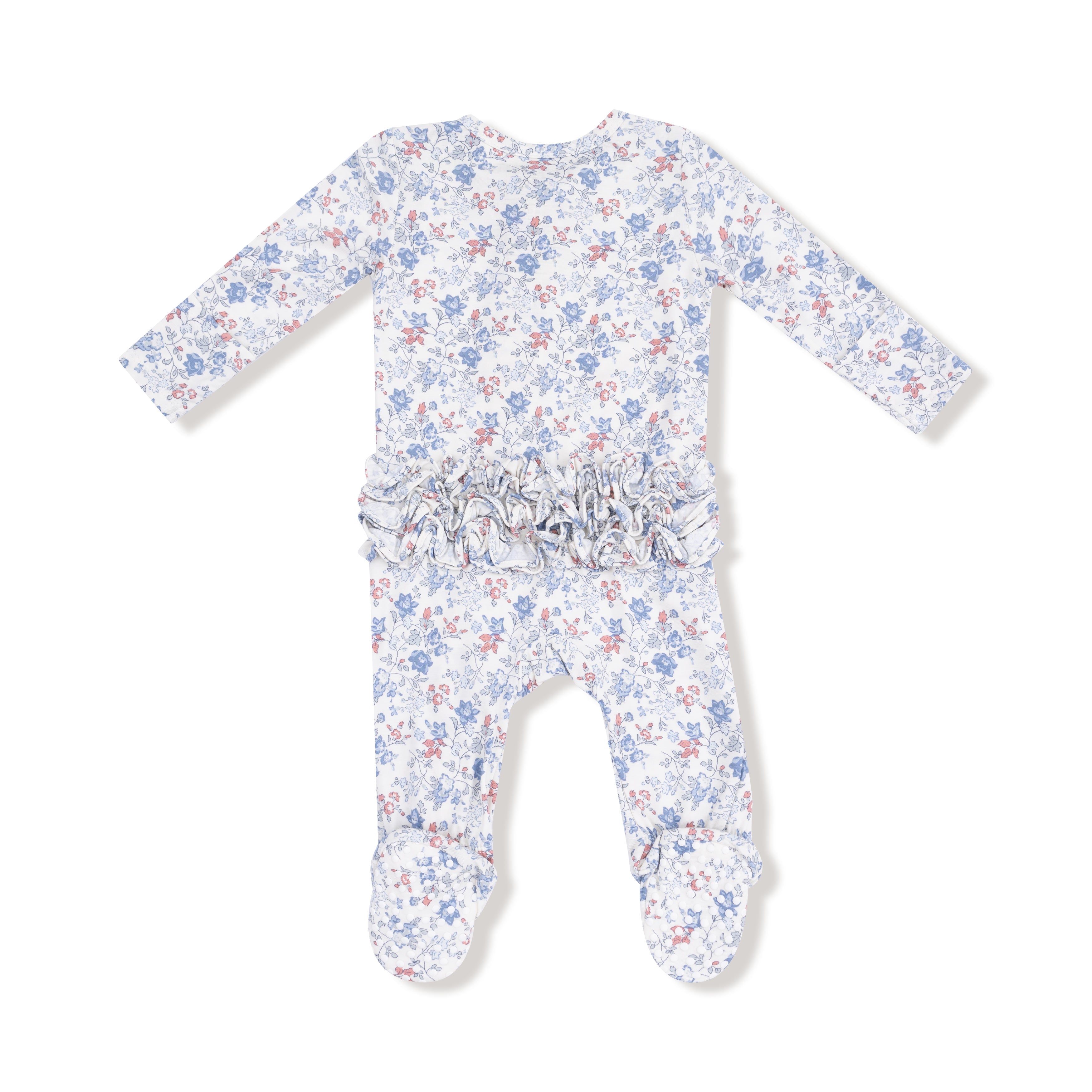 Bamboo Zipper Footie with Ruffles - Country Girl Floral