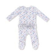 Bamboo Zipper Footie with Ruffles - Country Girl Floral