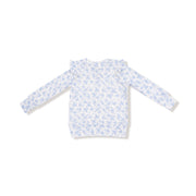 Ruffle Shoulder Rib Shirt and Waffle Flare Pant - Romi Floral