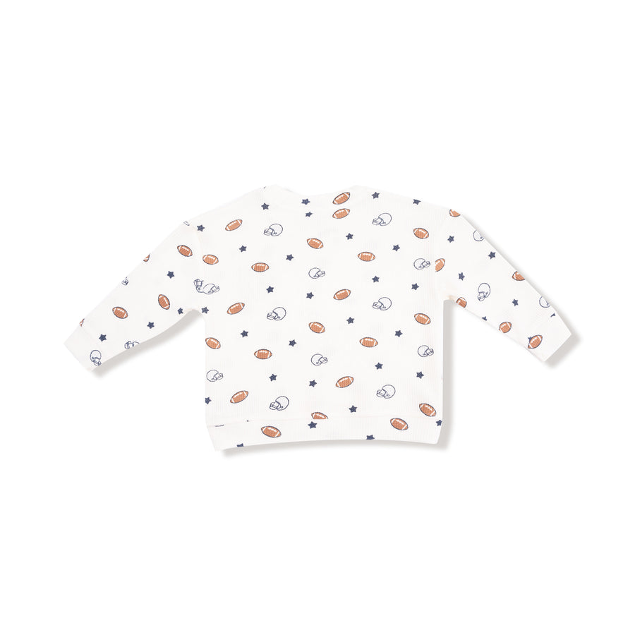 Drop Sleeve Shirt with Pocket and Jogger - Footballs and Stars