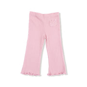 Pull Over Sweatshirt with Ruffle and Waffle Flare Pant - Soft Dinos - Purple