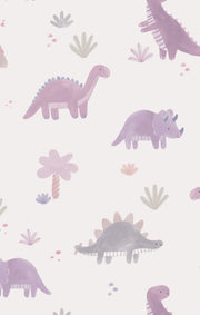 Pull Over Sweatshirt with Ruffle and Waffle Flare Pant - Soft Dinos - Purple