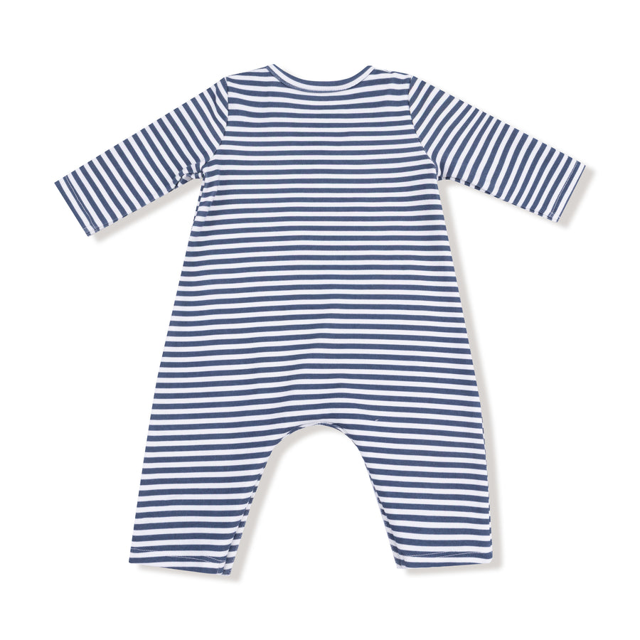 Long Sleeve Snap Shoulder Romper - Lil Bro