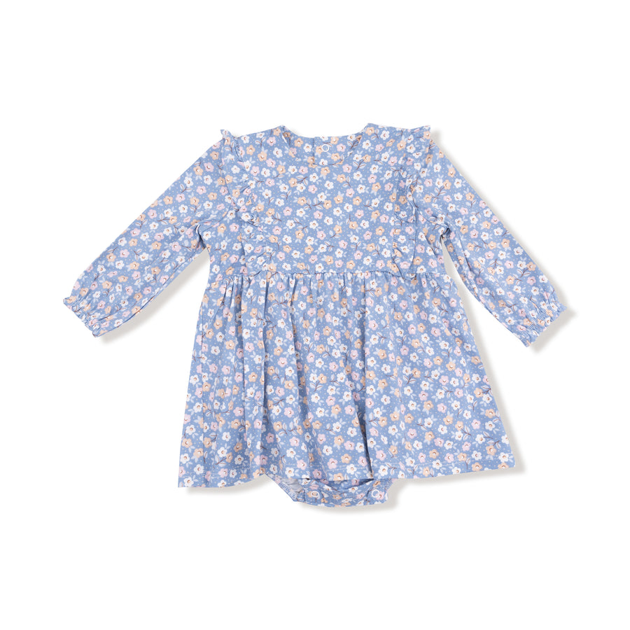 Ruffle Long Sleeve Bodysuit Dress - Country Calico