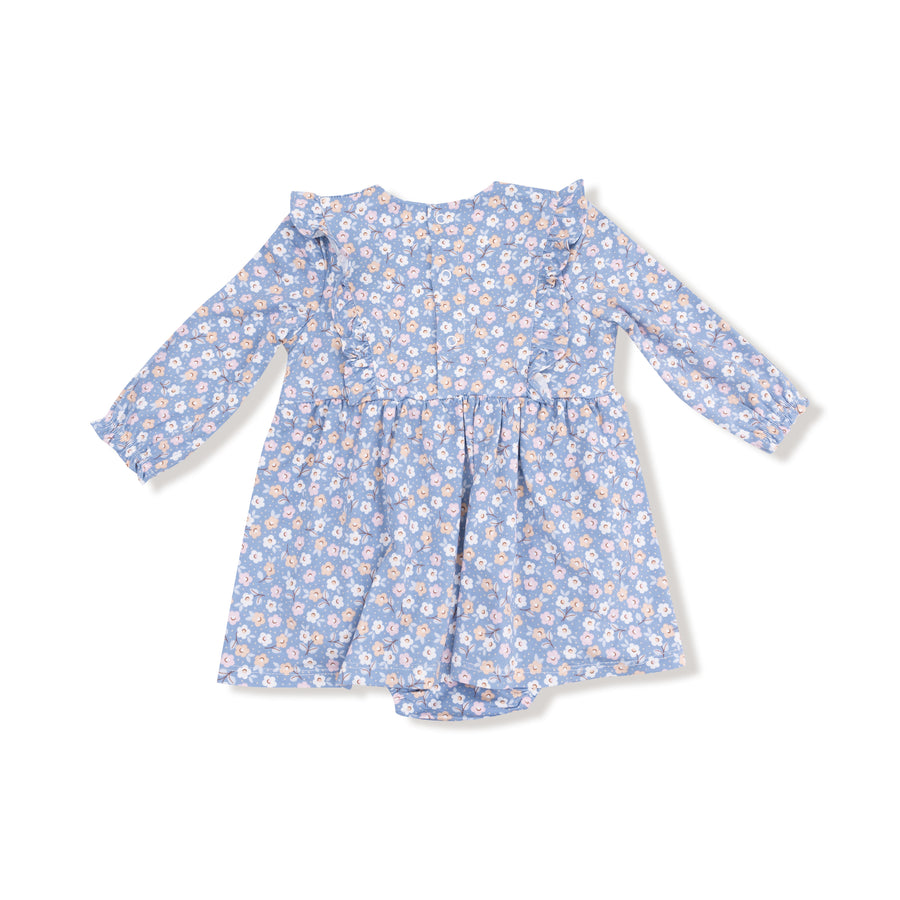 Ruffle Long Sleeve Bodysuit Dress - Country Calico