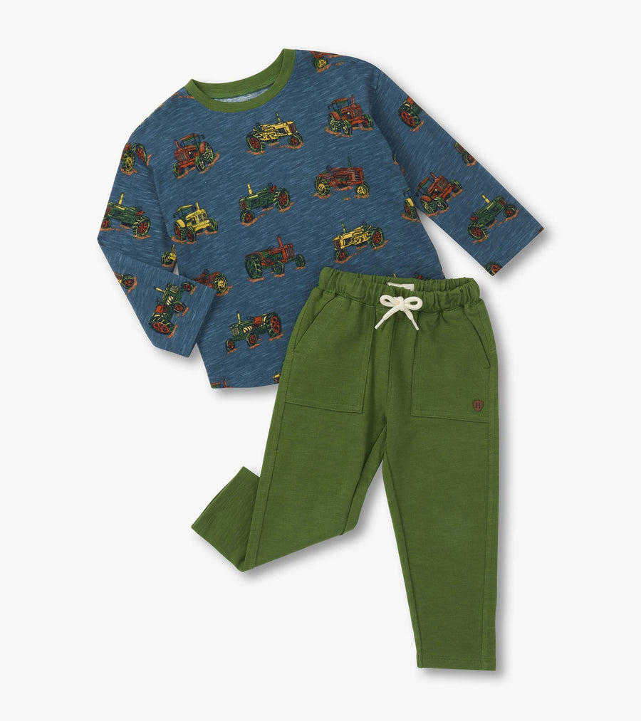 Graphic Tee and Pull on Pant Set - Landscape Tractors