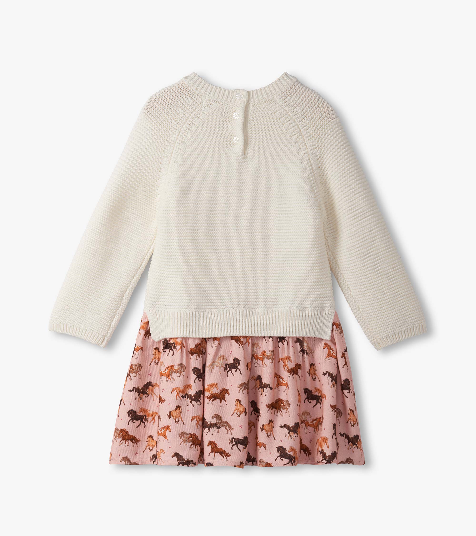 Mixed Media Sweater Dress - Tinsel Horses