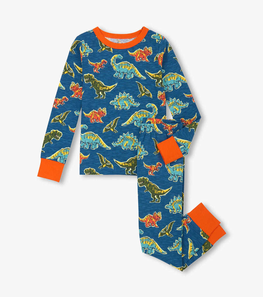 Cotton Stretch Pajama Set - Dino Roar
