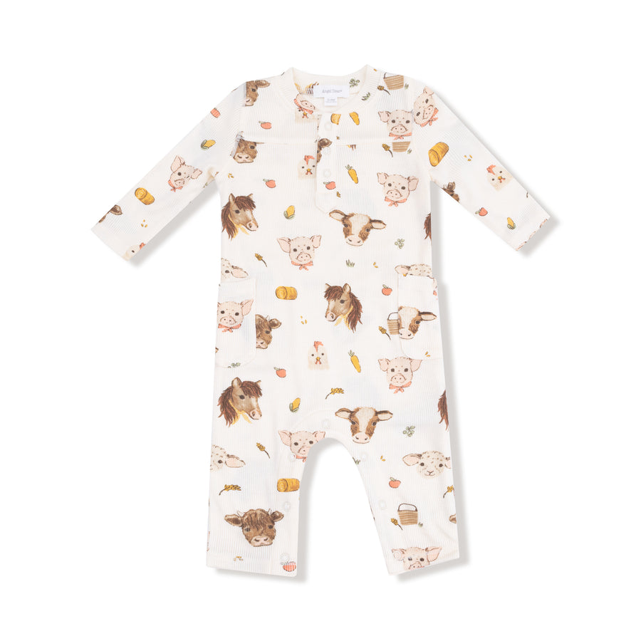 Uni Romper - Vintage Baby Farm Animals