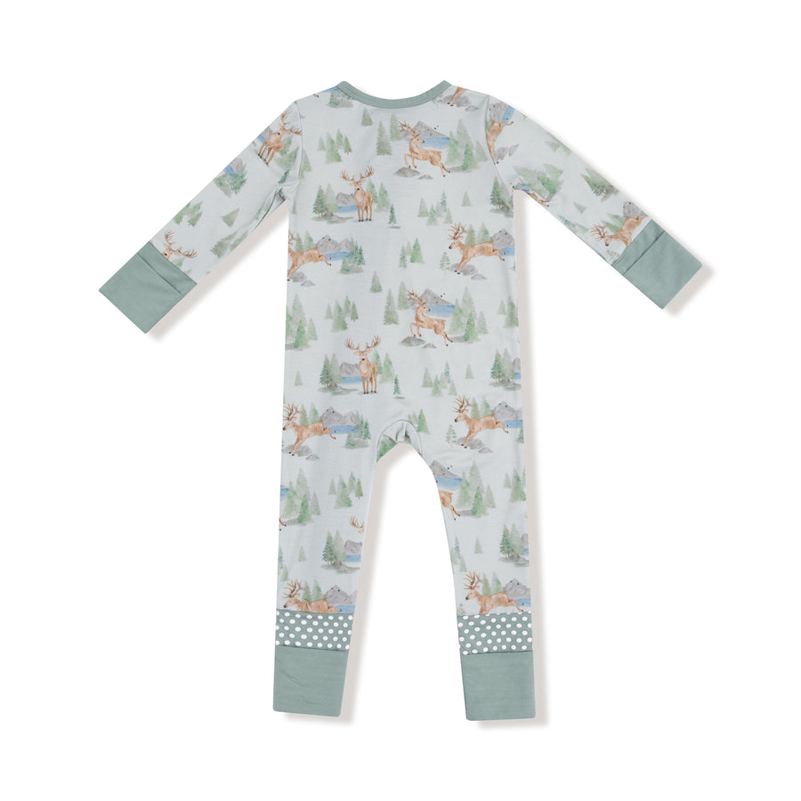 Bamboo Zipper Romper - Buck Deer