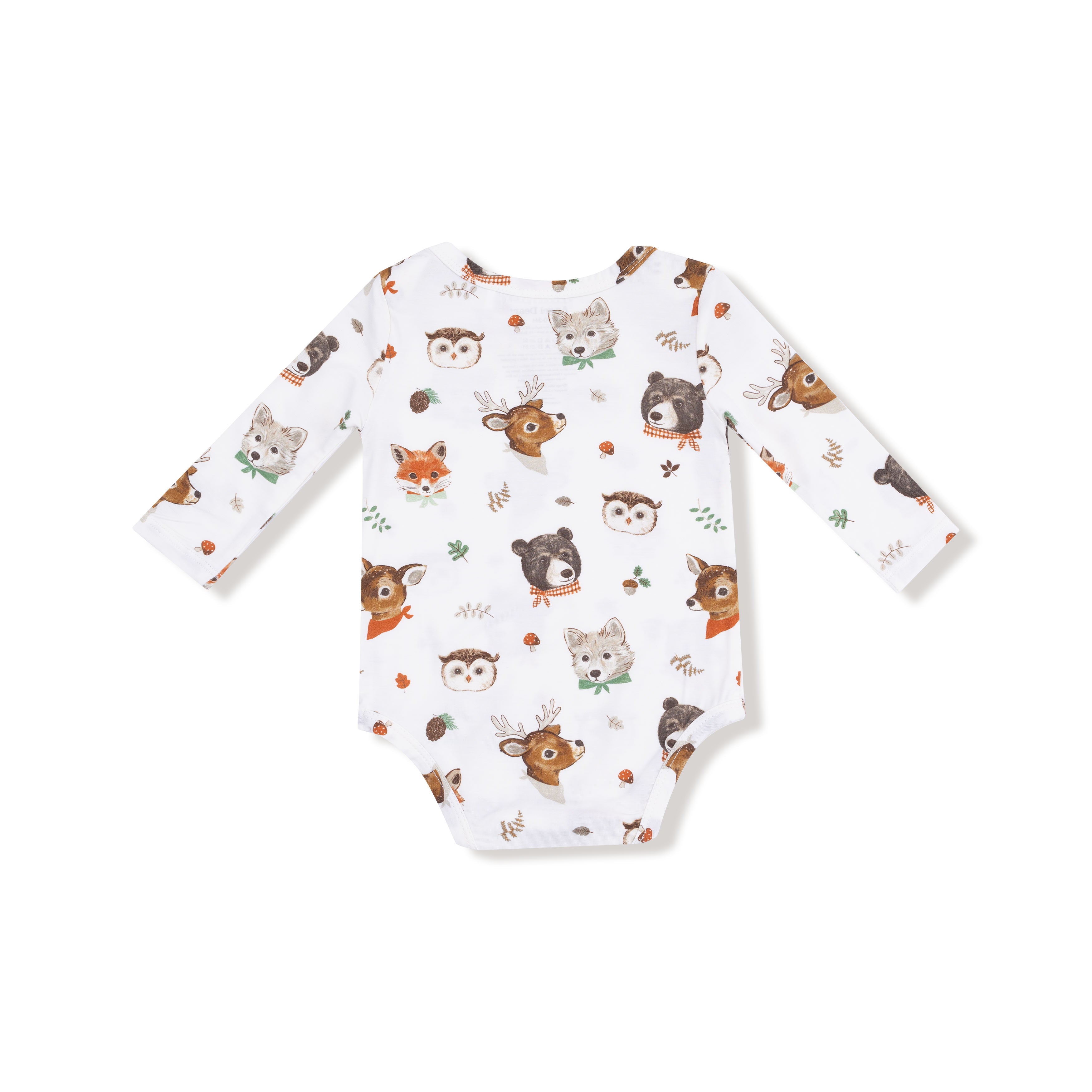 Lap Shoulder Bodysuit - Woodland Animal Faces