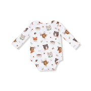 Lap Shoulder Bodysuit - Woodland Animal Faces
