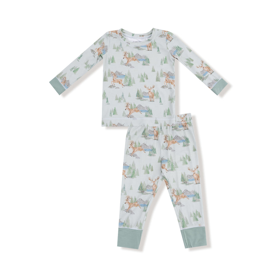 Long Sleeve Bamboo Loungewear Set - Buck Deer