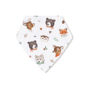 Bamboo Bandana Bib - Woodland Animal Faces