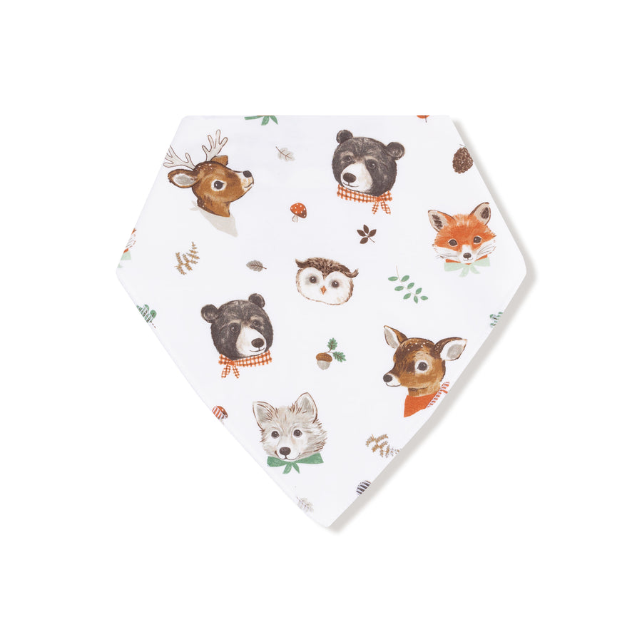 Bamboo Bandana Bib - Woodland Animal Faces