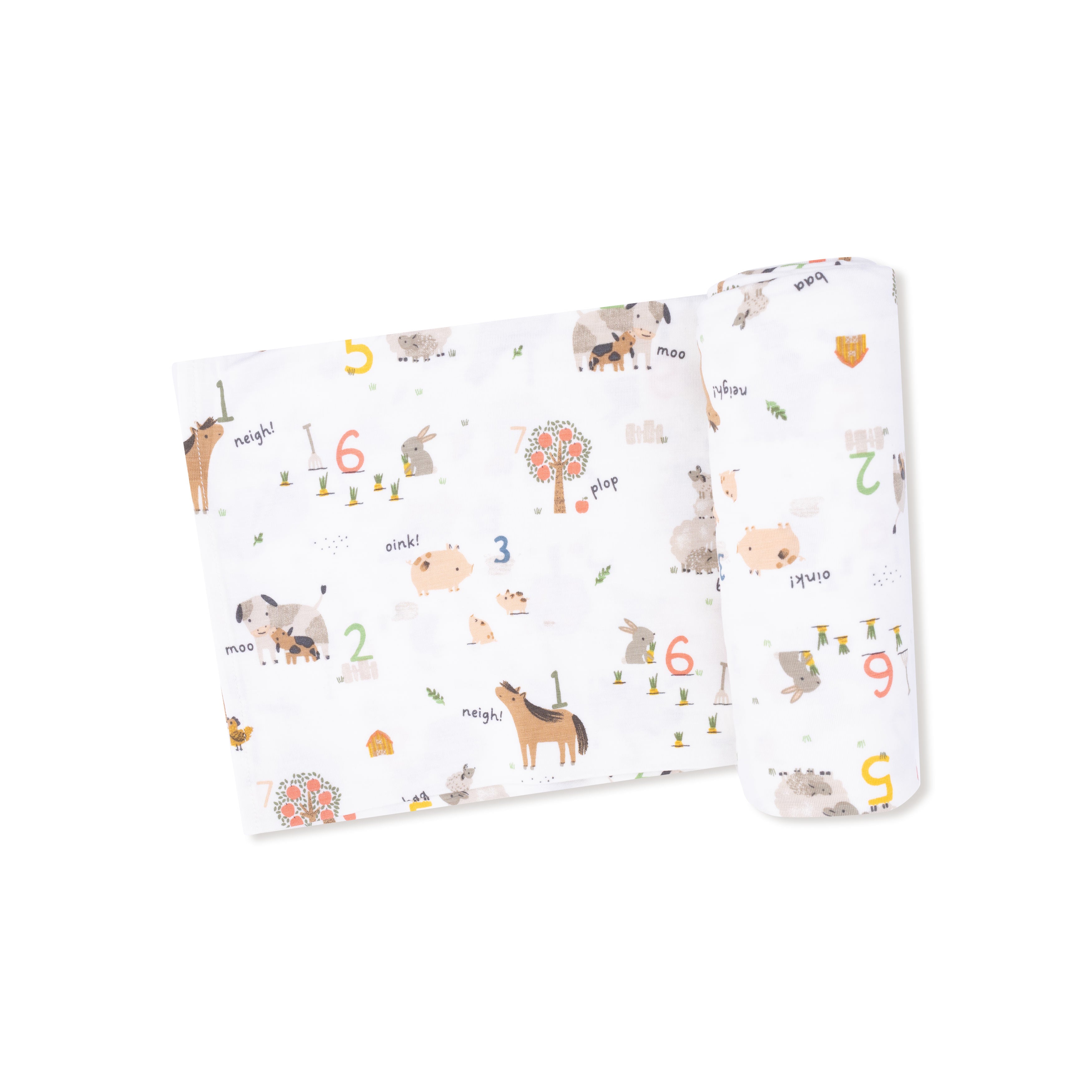 Bamboo Swaddle Blanket - Farm Sounds