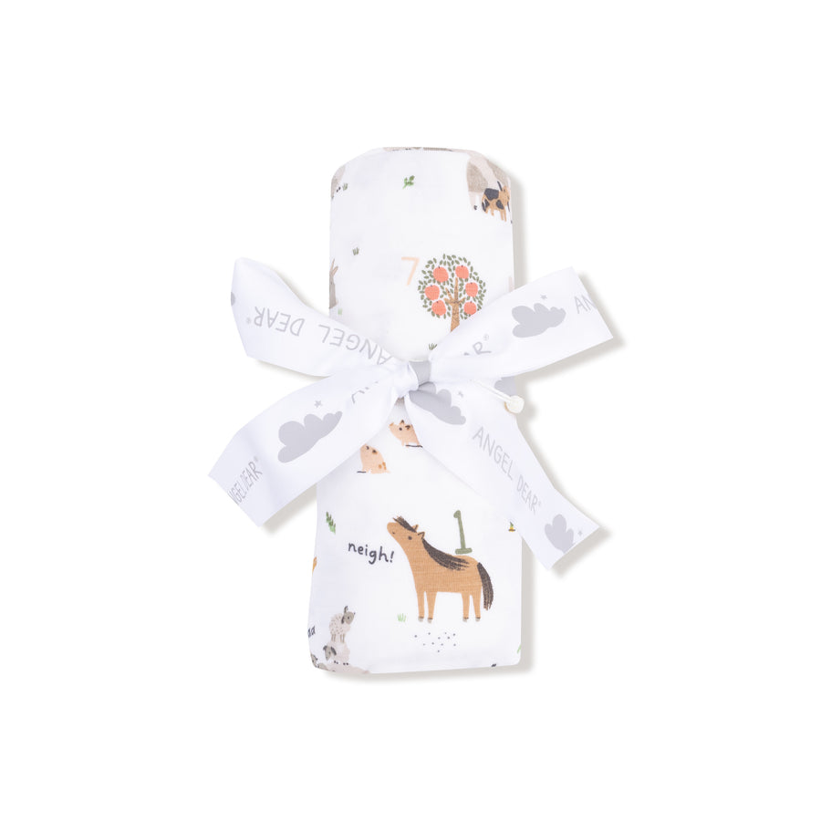 Bamboo Swaddle Blanket - Farm Sounds