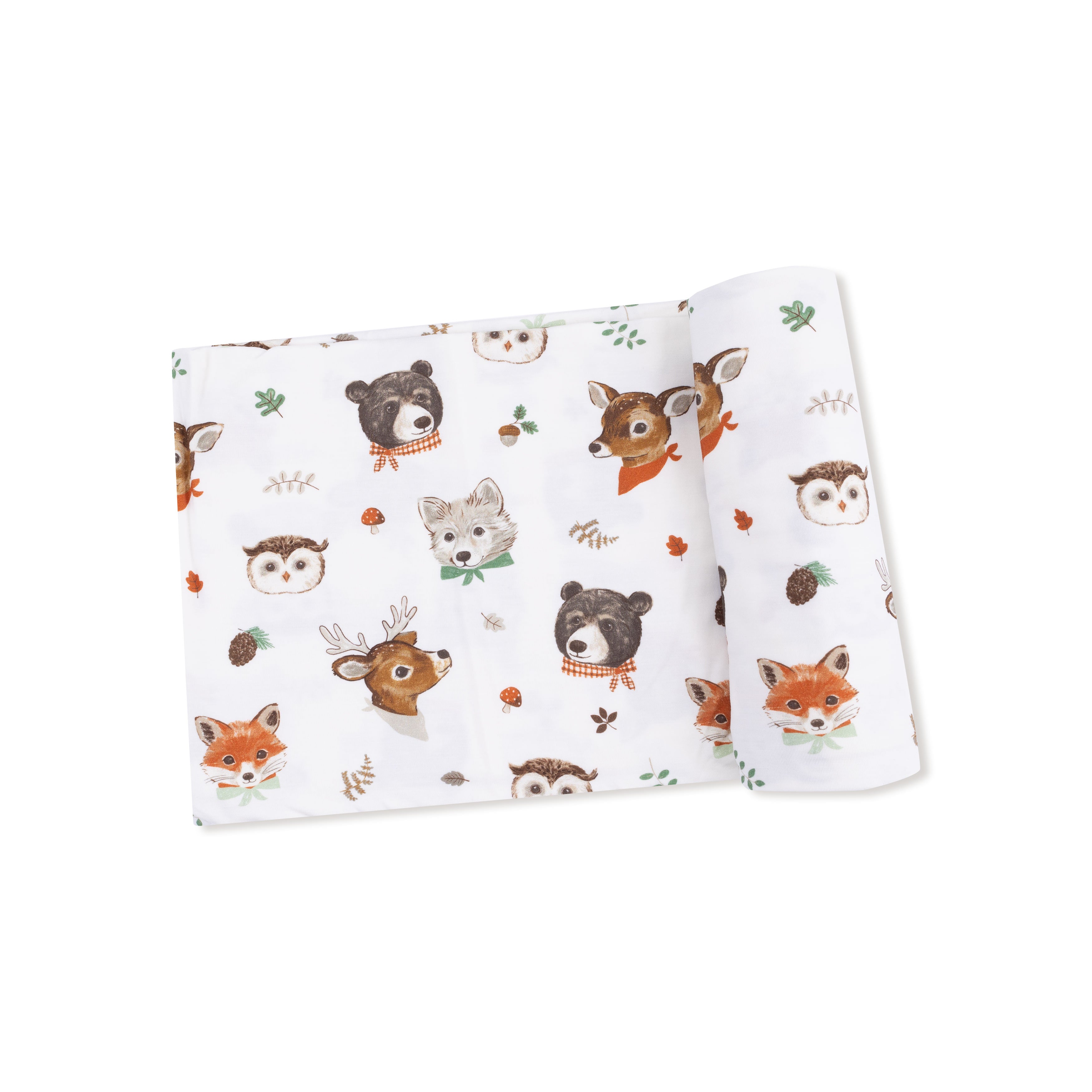 Bamboo Swaddle Blanket - Woodland Animal Faces