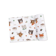 Bamboo Swaddle Blanket - Woodland Animal Faces