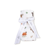 Bamboo Swaddle Blanket - Woodland Animal Faces
