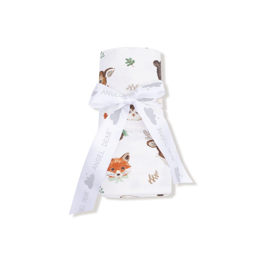 Bamboo Swaddle Blanket - Woodland Animal Faces