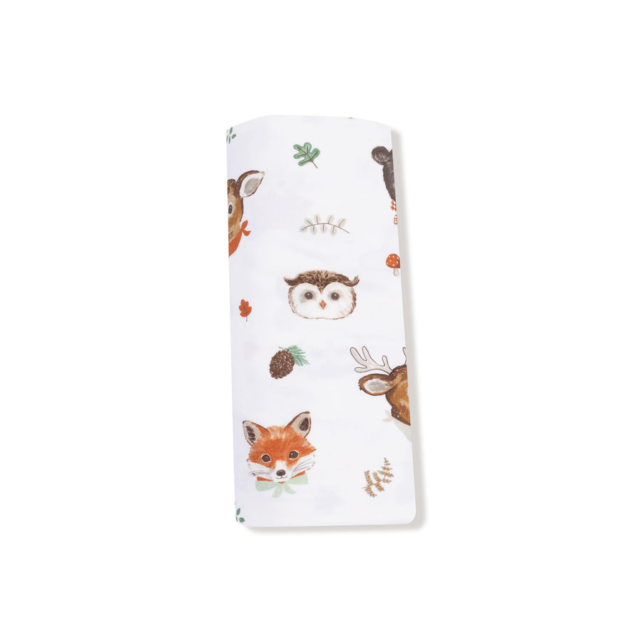Bamboo Swaddle Blanket - Woodland Animal Faces