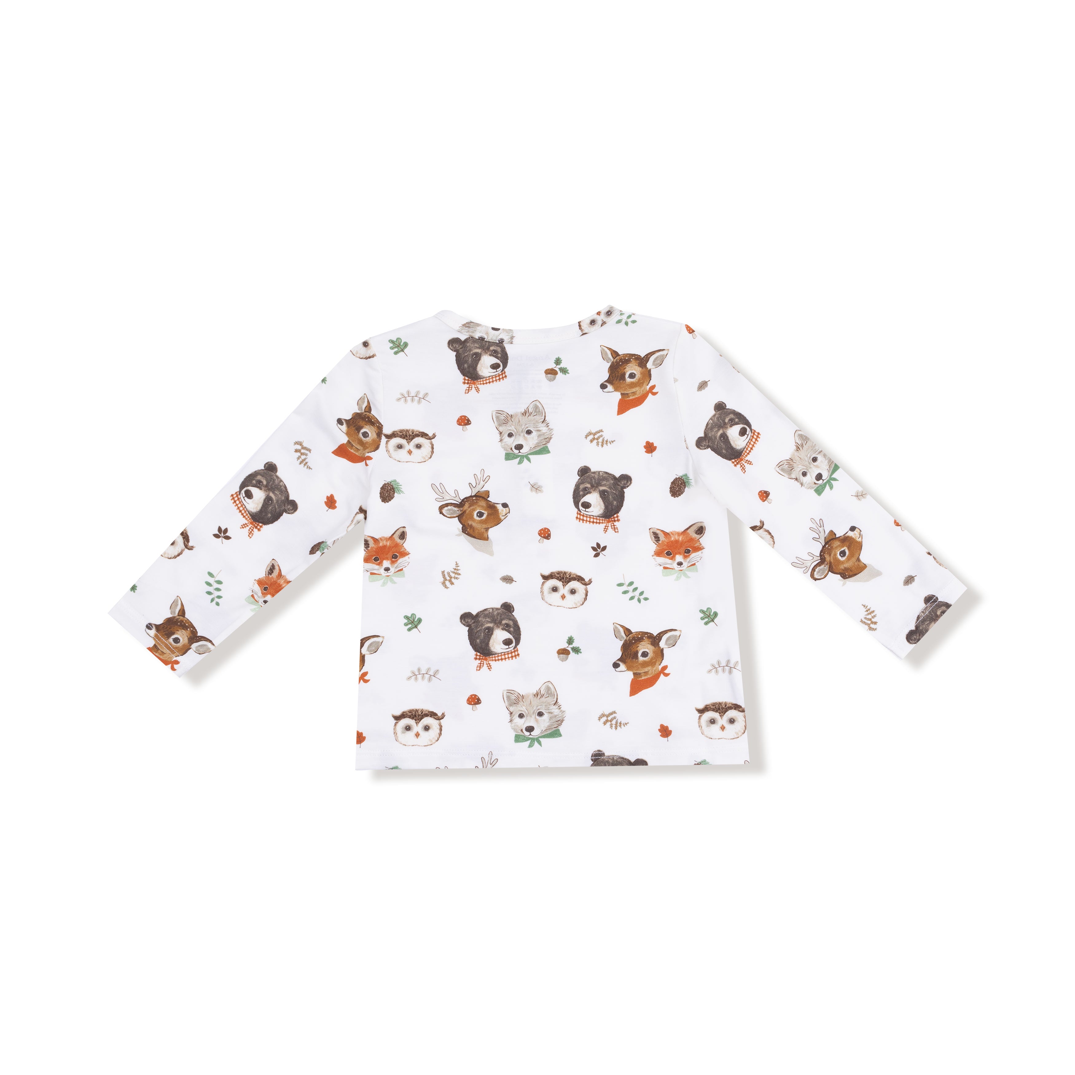 Long Sleeve Henley - Woodland Animal Faces