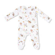 Bamboo Zipper Footie - Farm Sounds