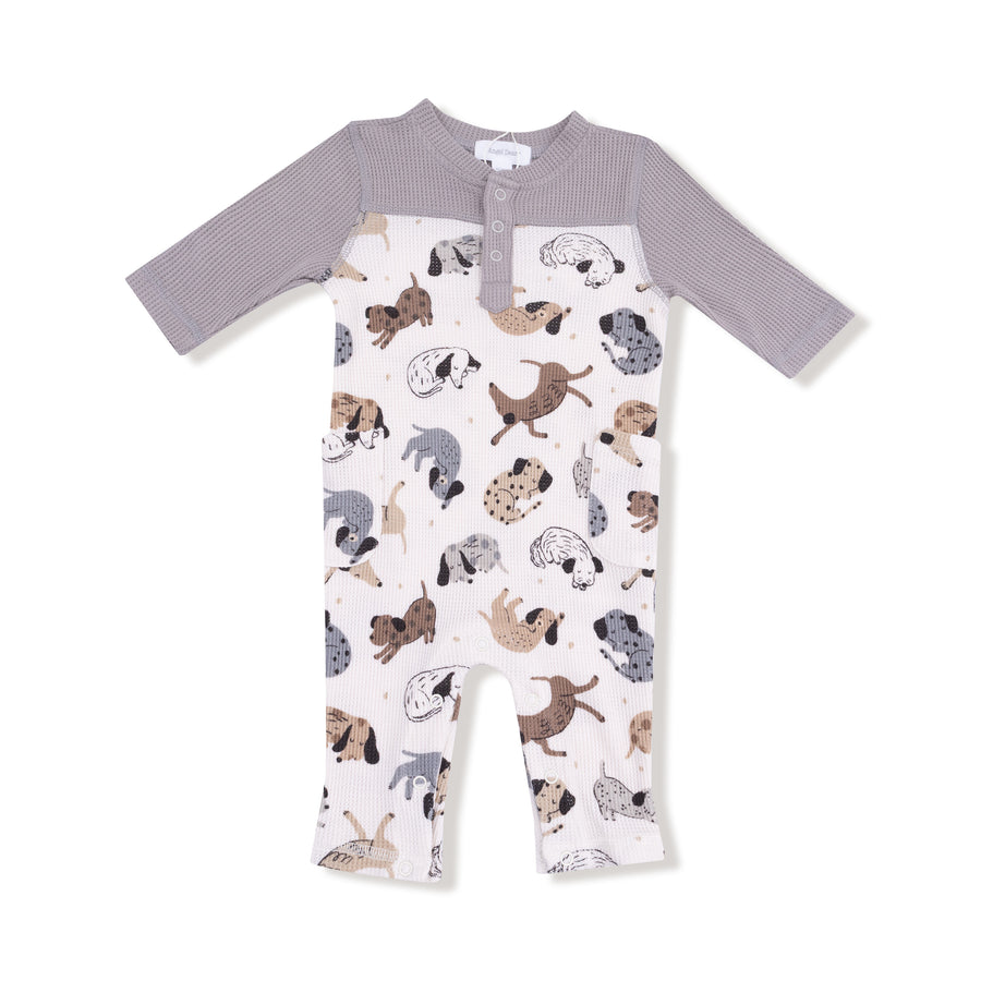 Romper with Contrast Sleeve - Cozy Pups