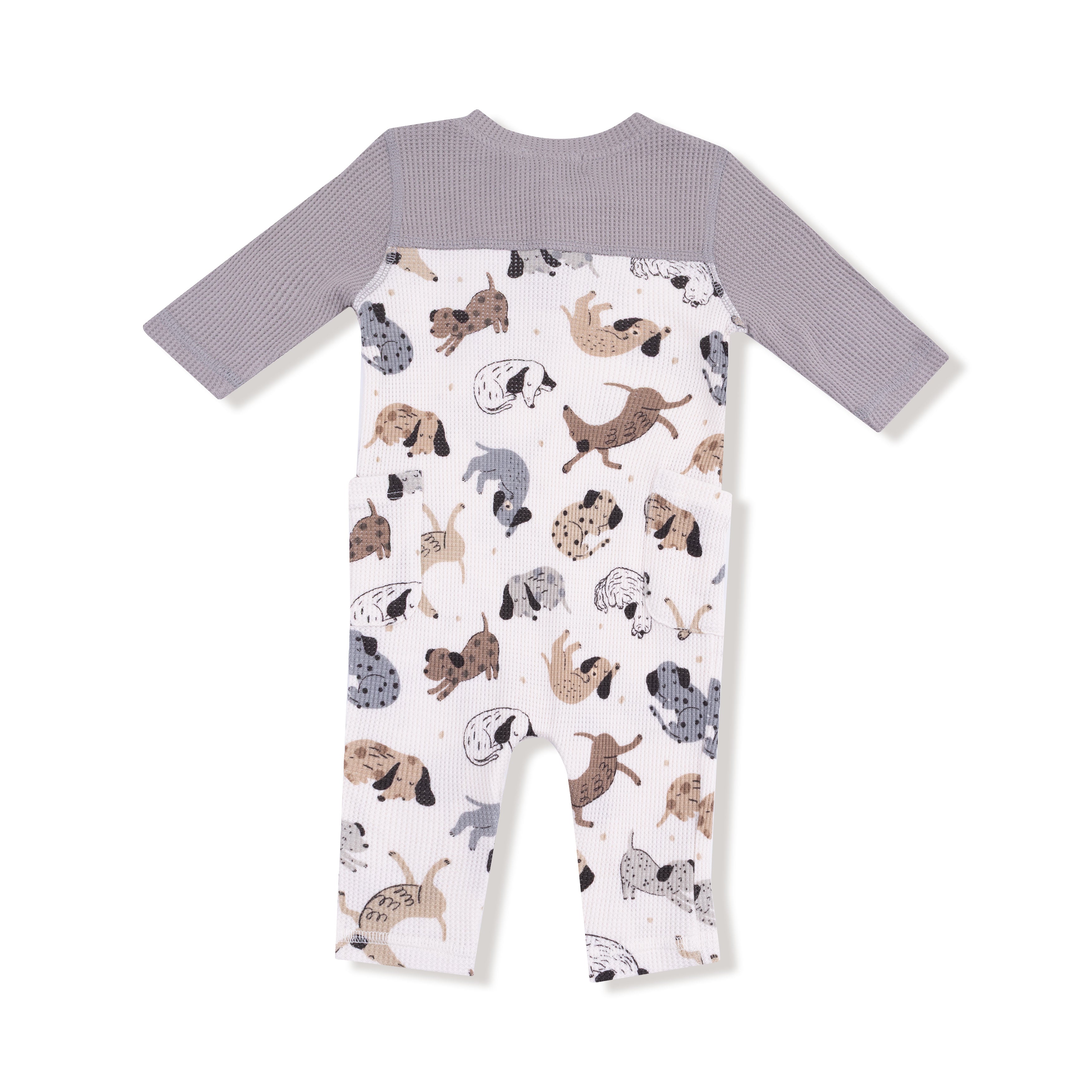 Romper with Contrast Sleeve - Cozy Pups
