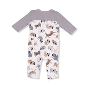 Romper with Contrast Sleeve - Cozy Pups