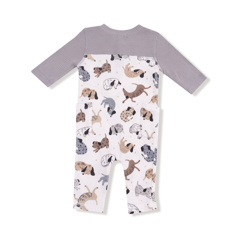 Romper with Contrast Sleeve - Cozy Pups